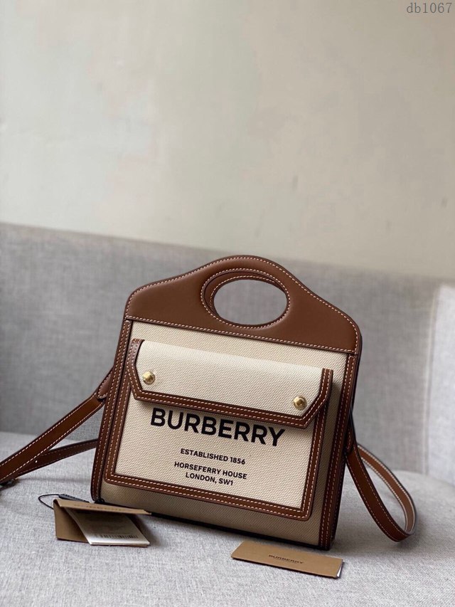 Burberry專櫃新款女包 巴寶莉帆布限量版手提斜挎女包  db1067