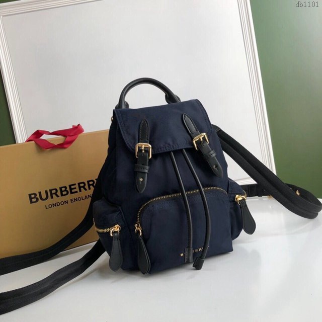 Burberry專櫃新款包包 8773 巴寶莉女士雙肩包 經典尼龍面料配小牛皮多用小背包  db1101