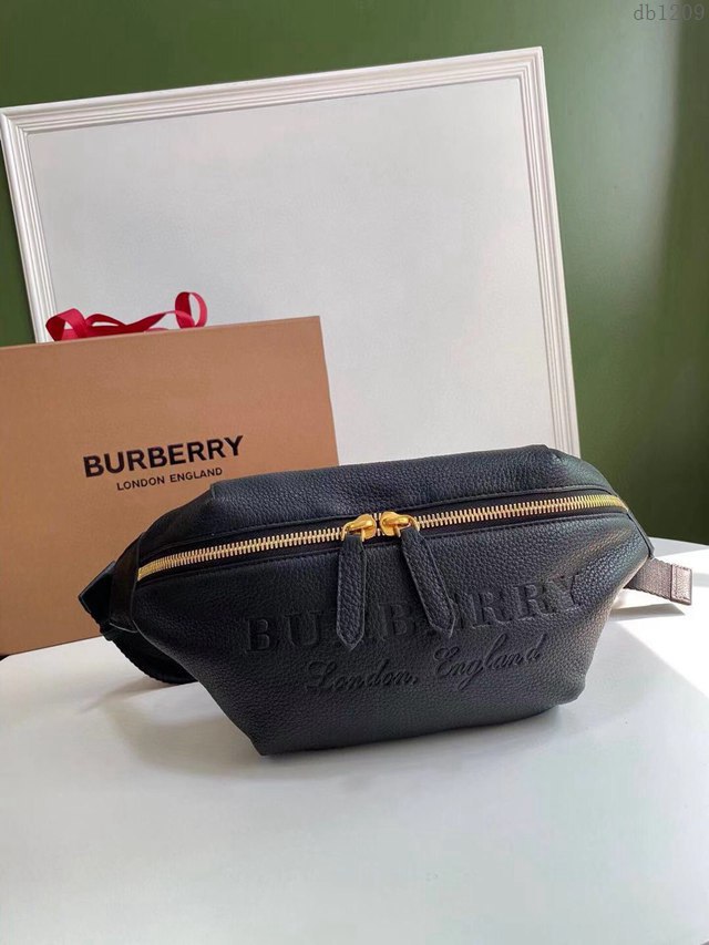 Burberry專櫃新款腰包 巴寶莉全皮壓麥標誌性字母logo中性款腰包  db1209