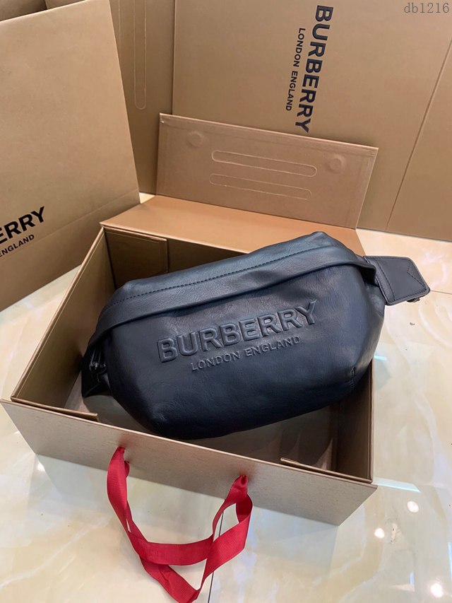 Burberry專櫃新款腰包 巴寶莉男士全皮腰包挎包胸包  db1216