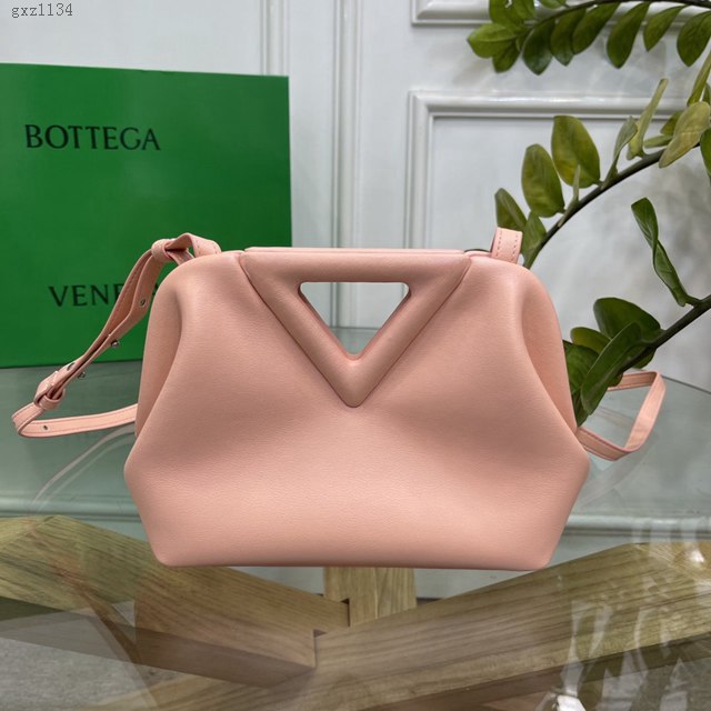 Bottega veneta高端女包 98088 寶緹嘉THE TRIANGLE BV專櫃新款蜜桃粉三角形五金手提女包  gxz1134