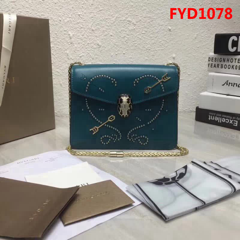 BVLGARI寶格麗 Serpenti Forever小牛皮翻蓋包 鏈條單肩斜挎包 285884 FYD1078