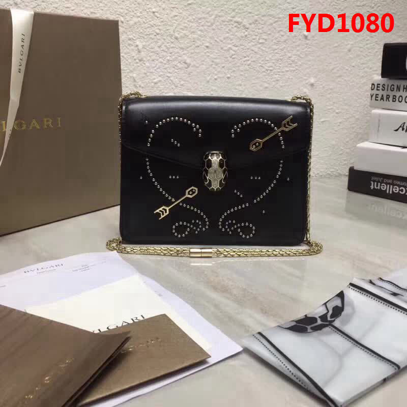 BVLGARI寶格麗 Serpenti Forever小牛皮翻蓋包 鏈條單肩斜挎包 285884 FYD1080