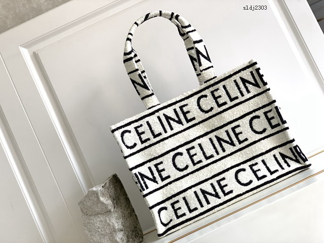 Celine專櫃2022新款字母托特包 賽琳CABAS THAIS大號通體印花織物購物袋 sldj2303