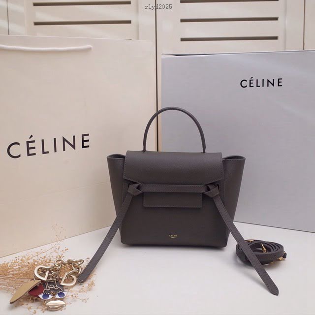 Celine女包 賽琳掌紋牛皮小號手提包 Celine belt bag鯰魚包 189003  slyd2025