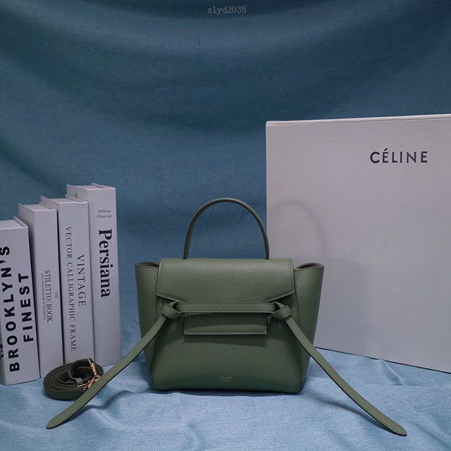 Celine女包 賽琳掌紋牛皮小號手提包 Celine belt bag鯰魚包 189003  slyd2035