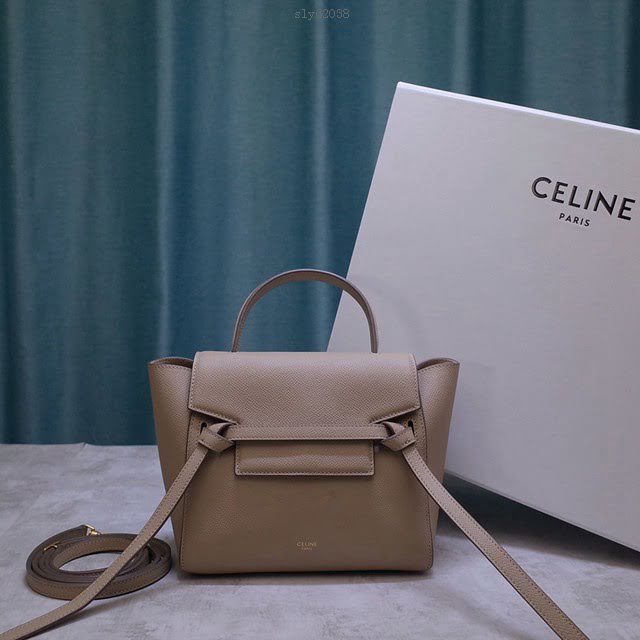 Celine女包 賽琳掌紋牛皮小號手提包 Celine belt bag鯰魚包 189003  slyd2038