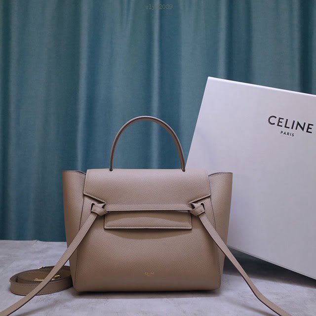 Celine女包 賽琳掌紋牛皮中號手提包 Celine belt bag鯰魚包 189153  slyd2039