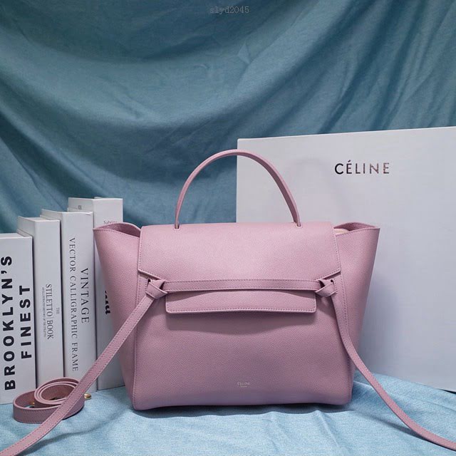 Celine女包 賽琳掌紋牛皮大號手提包 Celine belt bag鯰魚包 189103  slyd2045