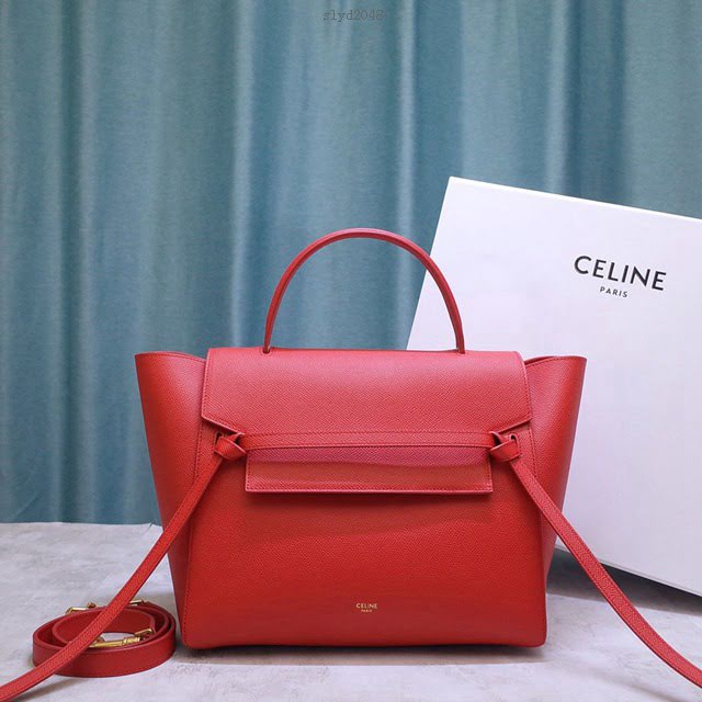 Celine女包 賽琳掌紋牛皮大號手提包 Celine belt bag鯰魚包 189103  slyd2048