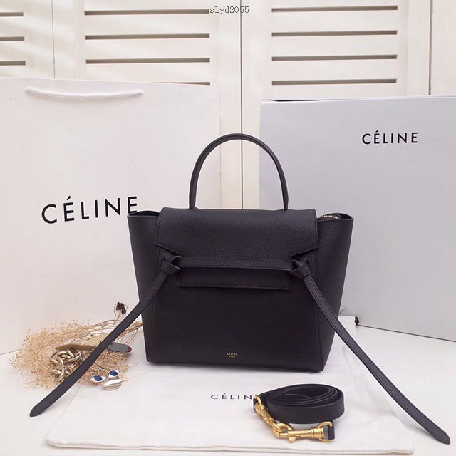 Celine女包 賽琳掌紋牛皮中號手提包 Celine belt bag鯰魚包 189153  slyd2055