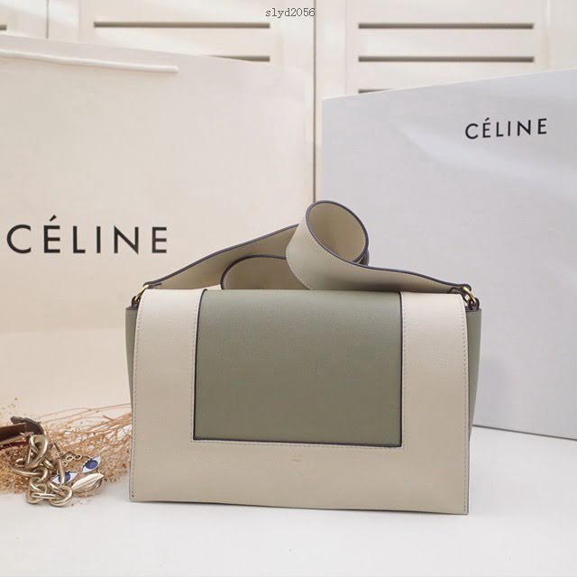 Celine女包 賽琳爆款 香味帶紋路進口小牛皮 CELINE FRAME BAG 可單肩可斜挎  slyd2056