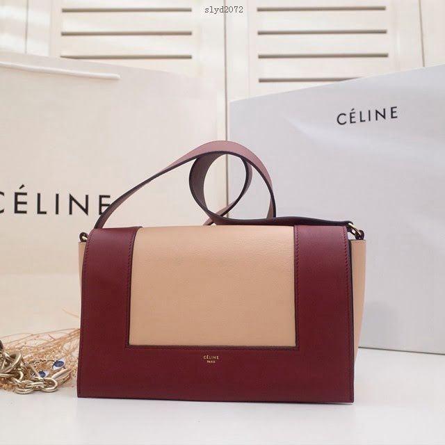 Celine女包 賽琳爆款 香味帶紋路進口小牛皮 CELINE FRAME BAG 可單肩可斜挎 25914  slyd2072