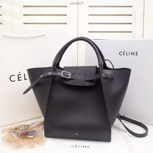 Celine女包 賽琳平紋小牛皮手袋 Céline big bag Celine手提肩背包 183313  slyd2127