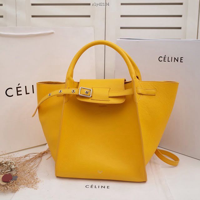 Celine女包 賽琳平紋小牛皮手袋 Céline big bag Celine手提肩背包 183313  slyd2134