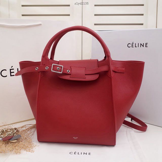 Celine女包 賽琳平紋小牛皮手袋 Céline big bag Celine手提肩背包 183313  slyd2135