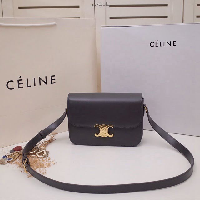 Celine女包 賽琳19年LOGO新顏色 升級版經典box包 凱門迴旋扣 Celine單肩斜挎女包  slyd2146