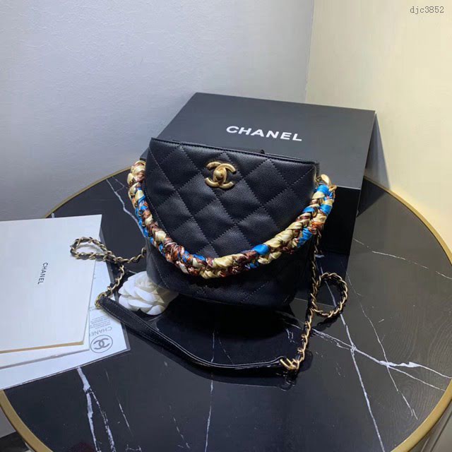 Chanel女包 香奈兒2020春夏新款 球紋牛皮 金扣 Chanel斜挎包 Chanel水桶包  djc3852