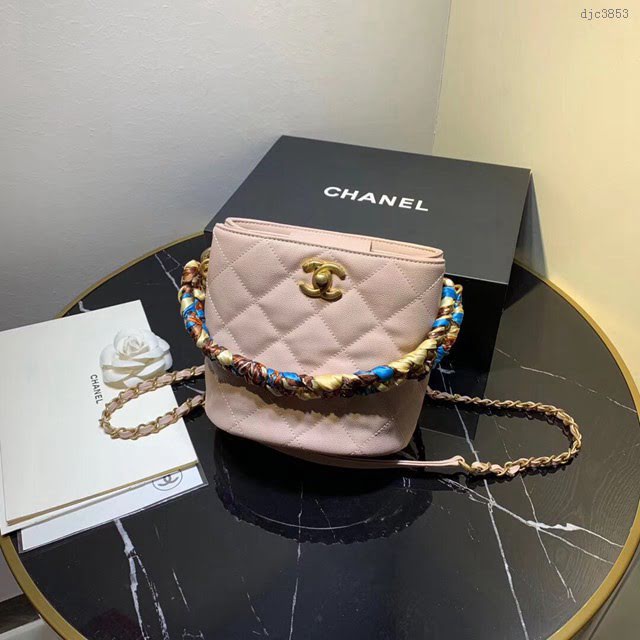 Chanel女包 香奈兒2020春夏新款 球紋牛皮 金扣 Chanel斜挎包 Chanel水桶包  djc3853