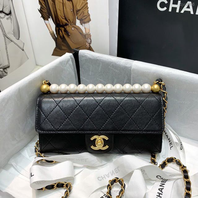 Chanel女包 香奈兒專櫃最新款珍珠包woc Chane鏈子小包  djc3886