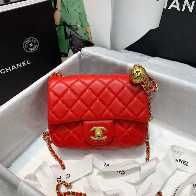 Chanel女包 1786紅色 Chanel2020新款單肩腋下包 Chanel鏈條單肩斜挎小號包  djc3998