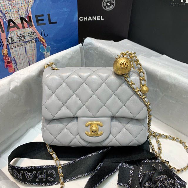 Chanel女包 1786灰色 Chanel2020新款單肩腋下包 Chanel鏈條單肩斜挎小號包  djc3999