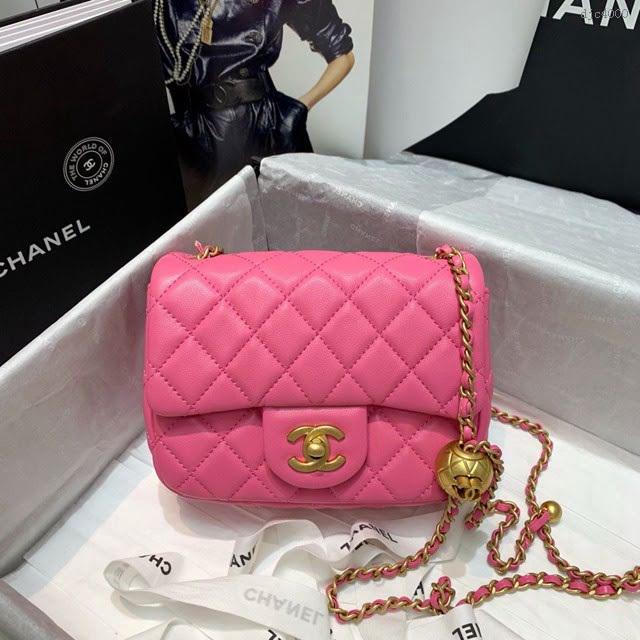 Chanel女包 1786粉色 Chanel2020新款單肩腋下包 Chanel鏈條單肩斜挎小號包  djc4000