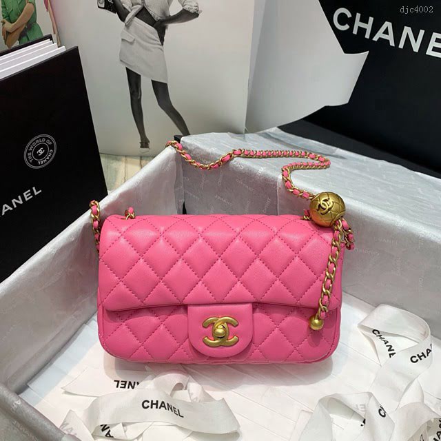 Chanel女包 1787粉色 Chanel2020新款單肩腋下包 Chanel鏈條單肩斜挎包  djc4002