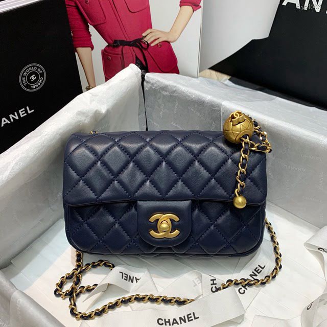 Chanel女包 1787寶藍 Chanel2020新款單肩腋下包 Chanel鏈條單肩斜挎包  djc4003