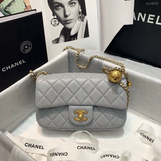 Chanel女包 1787灰色 Chanel2020新款單肩腋下包 Chanel鏈條單肩斜挎包  djc4004