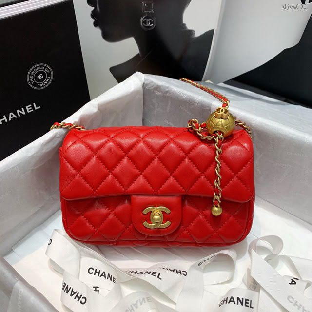 Chanel女包 1787紅色 Chanel2020新款單肩腋下包 Chanel鏈條單肩斜挎包  djc4005