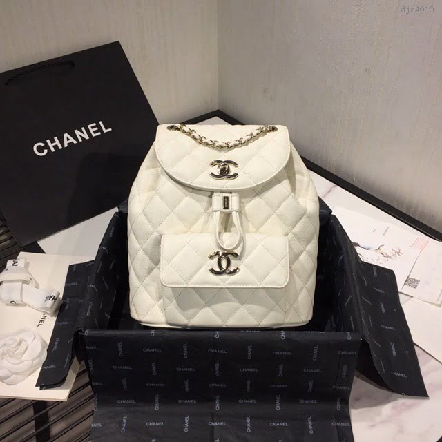 Chanel女包 2020早春新款黑色荔枝紋小牛皮 Duma雙肩背包  djc4010