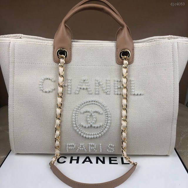 Chanel女包 A66941珍珠黑 Chanel2020Ss新版沙灘包 Chanel珍珠購物袋  djc4053