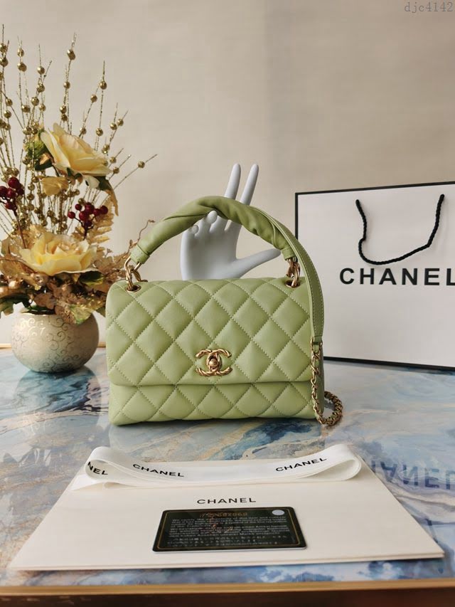 Chanel女包 香奈兒專櫃最新款羊皮金屬鏈條裝飾把柄女包 Chanel手拎斜挎鏈條包 AS2044  djc4142