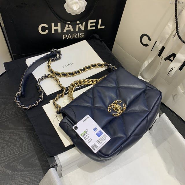 Chanel女包 香奈兒專櫃最新款大菱格豆腐包 Chanel19bag小號羊皮鏈條手提肩背女包 AS1160  djc4162