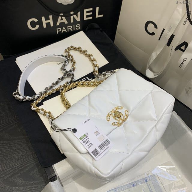 Chanel女包 香奈兒專櫃最新款大菱格豆腐包 Chanel19bag小號羊皮鏈條手提肩背女包 AS1160  djc4164