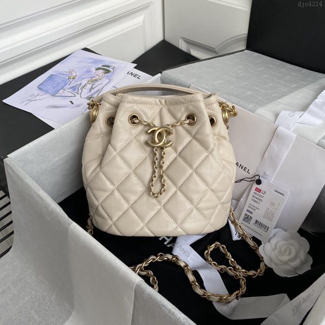 Chanel女包 香奈兒專櫃最新款水桶包 Chanel復古抽繩紐扣包 AS2057  djc4214