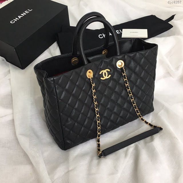 Chanel女包 香奈兒專櫃最新款購物大號手提包 Chanel菱格全皮肩背購物袋 A93525  djc4257