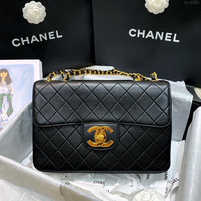 Chanel女包 香奈兒專櫃絕版大金扣包 貝嫂同款 Chanel單肩斜挎鏈條女包  djc4261