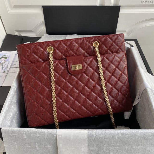 Chanel女包 香奈兒手提肩背大號購物包 Chanel專櫃最新款菱格紋牛皮手提購物袋  djc4336
