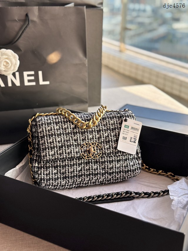 Chanel專櫃2022年新色秋冬款絨布系列19bag鏈條女包 小號AS1160# 香奈兒手拿斜挎側背肩背手提女包 djc4576