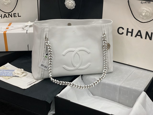 Chanel專櫃2021新款高級手工坊新品tote包購物袋 AS8473# 香奈兒編織五金鏈肩帶女士購物包 djc4798