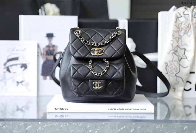 Chanel專櫃新款手工坊雙肩鏈條小書包 香奈兒雙肩鏈條小書包 djc4847