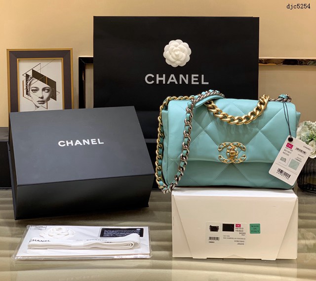 Chanel專櫃新款小號19bag手袋 1160小號 香奈兒原廠山羊皮手提肩背斜挎鏈條女包 djc5254