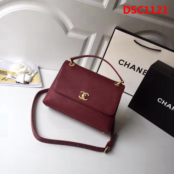 香奈兒CHANELChane Handle 新品復古設計 正品打版原版皮配水蛇皮手提斜挎包 DSC1121