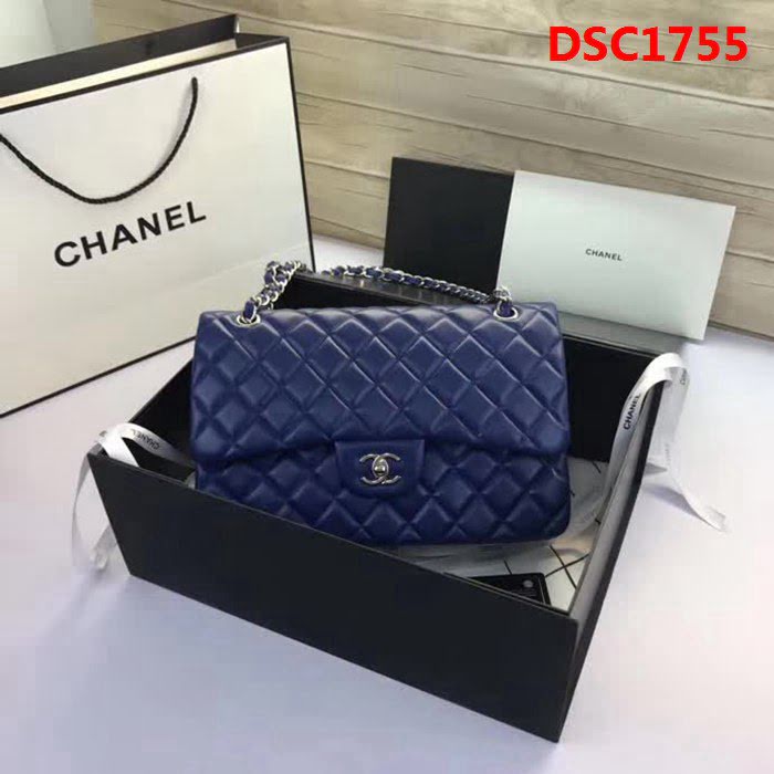 香奈兒CHANEL 升級版A1113全新經典小羊皮金銀鏈條單肩斜挎包 DSC1755