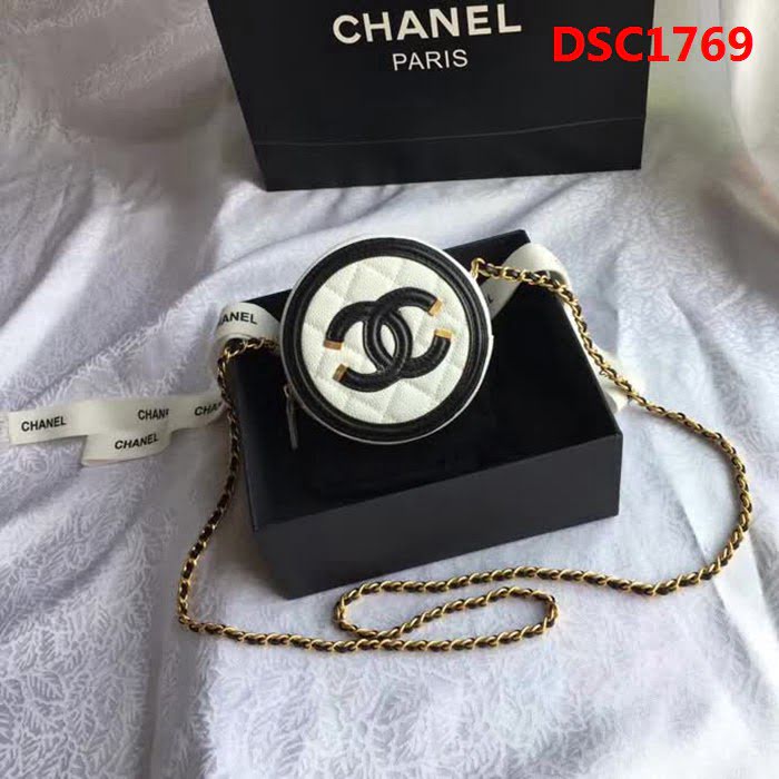 香奈兒CHANEL 81599 2018新款餅狀菱格復古盒子鏈條包 DSC1769