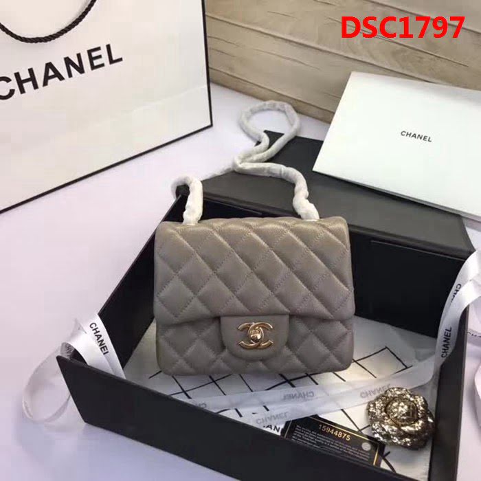 香奈兒CHANEL 升級版A1115全新經典小羊皮金銀鏈條單肩斜挎包 DSC1797