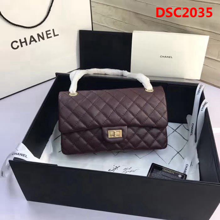 香奈兒CHANEL 225 進口大象紋胎牛皮金銀扣單肩斜挎鏈條包 DSC2035