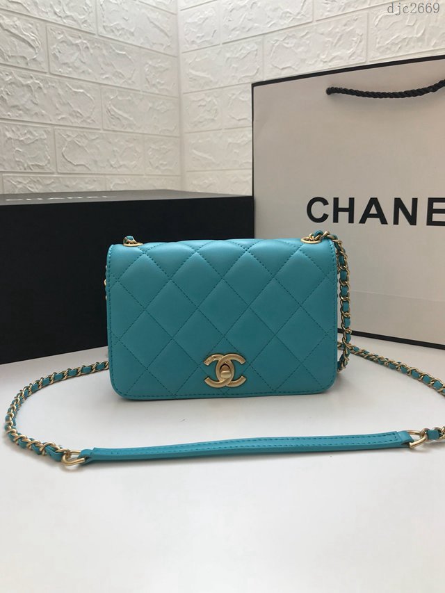 Chanel女包 AS0148最新款 菱格小牛皮與金色金屬口蓋包 香奈爾鏈條挎包 香奈兒單肩包 Chanel口蓋包  djc2669